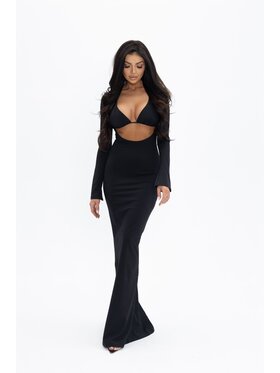 Love Saints Love Saints Sukienka dzianinowa L26LF-SU-K01 Czarny Slim Fit