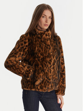 Guess Guess Кожено палто W5BL65 W3900 Кафяв Regular Fit