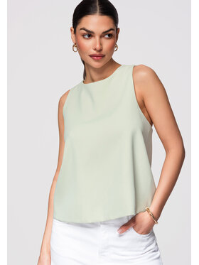 Ombre Ombre Bluzka OW-TS-E0034 Zielony Loose Fit