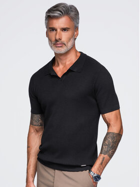 Ombre Ombre Polokošile OM-POSS-0182 Černá Slim Fit
