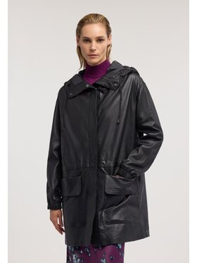 Trussardi Trussardi Kurtka skórzana R300A000783N033 Czarny Regular Fit