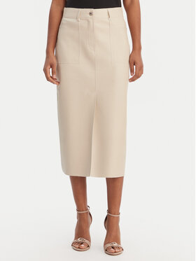 Morgan Morgan Dirbtinės odos sijonas 261-JILFIT Smėlio Slim Fit