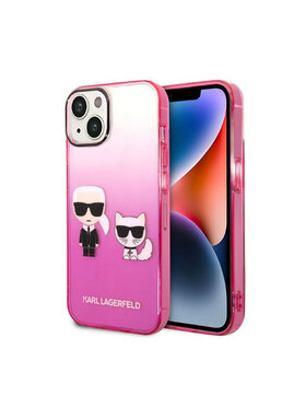 KARL LAGERFELD KARL LAGERFELD Etui na telefon Gradient Ikonik Karl & Choupette Różowy