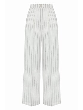 Magda Matyja Magda Matyja Spodnie materiałowe NOA TROUSERS Biały Slim Fit