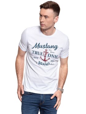 Mustang Mustang T-Shirt ALEX C PRINT Biały Regular Fit