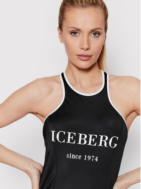 Iceberg Poletna Obleka ICE2WCU03 Črna Slim Fit