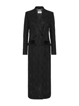 PHILIPP PLEIN PHILIPP PLEIN Kabát 14731 Černá Loose Fit