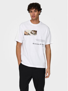 Only & Sons Only & Sons T-shirt Apoh 22028207 Bijela Relaxed Fit