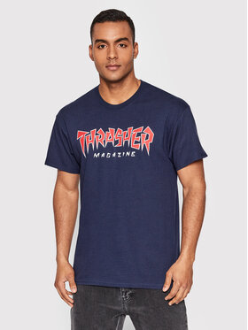 Thrasher Thrasher T-shirt Jagged Logo Blu scuro Regular Fit