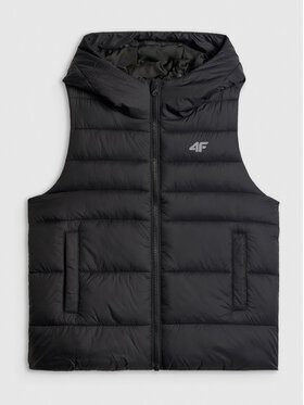 4F 4F Kamizelka OUTERWEAR Czarny Regular Fit