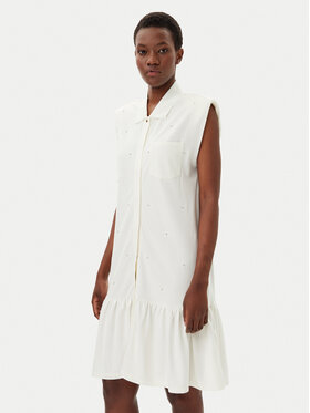 Liu Jo Sport Liu Jo Sport Rochie tip cămașă TA5191 J5942 Écru Regular Fit