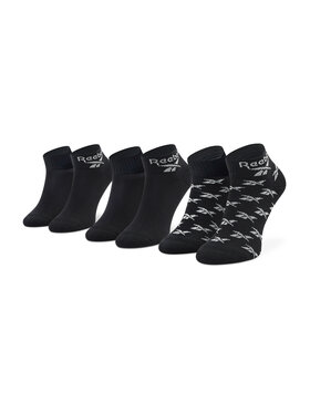 Reebok Reebok Σετ 3 ζευγάρια ψηλές κάλτσες unisex Cl Fo Ankle Sock 3P GG6675 Μαύρο