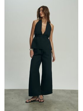 TRIPLÉS TRIPLÉS Spodnie materiałowe Milano Czarny Loose Fit