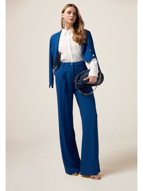 Oltre Oltre Pantaloni di tessuto P253R008596N024 Turchese Baggy Fit