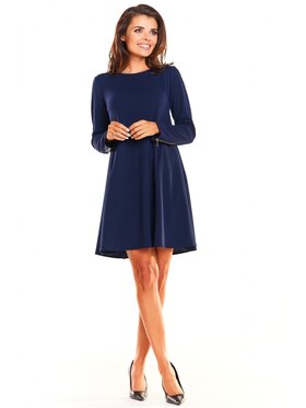 Awama Awama Každodenné šaty A661 Tmavomodrá Basic Fit