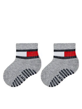 Tommy Hilfiger Tommy Hilfiger Zestaw 2 par wysokich skarpet dziecięcych 701226500 Szary