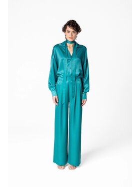 LE POSSÉ LE POSSÉ Pantaloni di tessuto SS Verde scuro Regular Fit