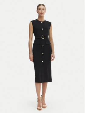 Rinascimento Rinascimento Cocktail obleka CFC0020278002 Črna Slim Fit