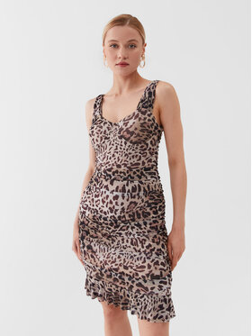 Guess Guess Коктейльна сукня W3YK0C KBBF2 Коричневий Slim Fit