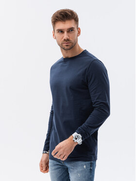 Ombre Ombre S dlouhým rukávem OM-LSBL-0106 Tmavomodrá Regular Fit
