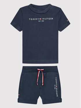 Tommy Hilfiger Tommy Hilfiger Set tricou și pantaloni scurți sport Baby Essential KN0KN01488 Bleumarin Regular Fit
