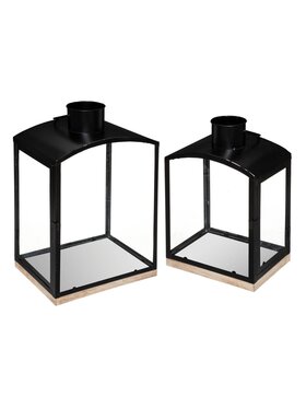 MIAhome MIAhome Lampion 2 szt. metalowe FANAR Czarny