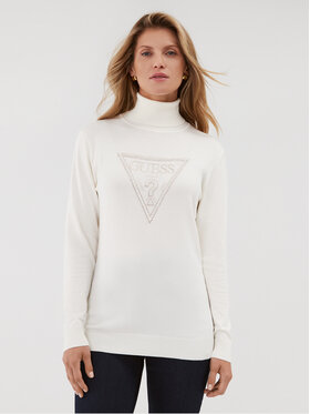 Guess Guess Rollkragenpullover W3BR23 Z2NQ2 Écru Regular Fit