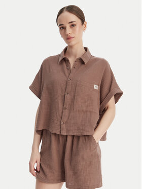 Roxy Roxy Koszula -W126-RXLST-1024-35X Brązowy Oversize