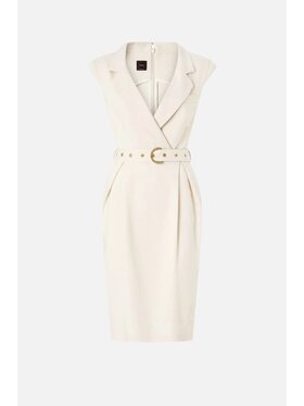 PINKO PINKO Sukienka koszulowa Midi wrap dress with belt Kremowy Regular Fit