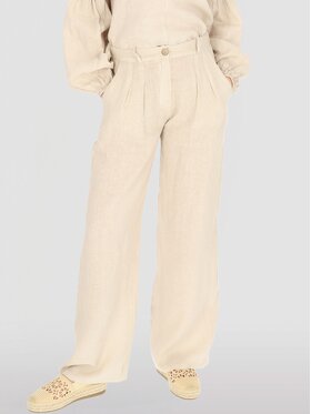 Perso Perso Spodnie damskie PTE255039F Beżowy Regular Fit