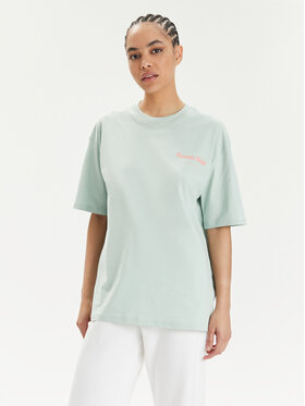 4F 4F T-krekls 4FWSS24TTSHF1265 Zaļš Oversize