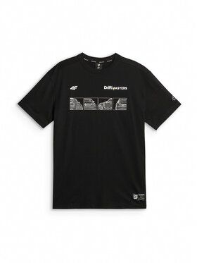 4F 4F T-Shirt MOTOSPORTS 2026 Czarny Loose Fit