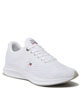 Tommy Hilfiger Tommy Hilfiger Laisvalaikio batai Lightweight Runner Knit FM0FM04700 Balta