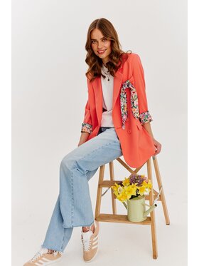 NAOKO NAOKO Marynarka Tied Garden Pomarańczowy Regular Fit