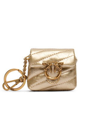 PINKO PINKO Přívěsek Airpods Love Puff Microfiber Shiny Calf AI 25-26 PCPL 105869 A370 Zlatá