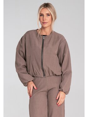 FIGL FIGL Kurtka bomber M1198 Brązowy Regular Fit