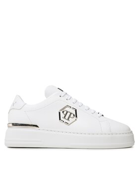 PHILIPP PLEIN PHILIPP PLEIN Sneakersy Leather Lo-Top Sneaker FABS USC0379 PLE075N Bílá