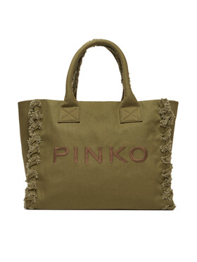 PINKO PINKO Borsa BEACH SHOPPING CANVAS RICICLATO Verde