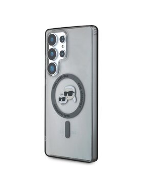 KARL LAGERFELD KARL LAGERFELD Etui na telefon Button Karl & Choupette Heads Printed Logo MagSafe Czarny
