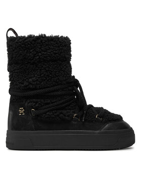Tommy Hilfiger Tommy Hilfiger Μπότες Χιονιού Lace-Up Faux Shearling Snowboot FW0FW08252 Μαύρο