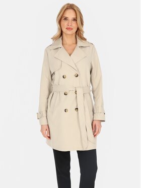 Perso Perso Płaszcz przejściowy BLE252682F Szary Regular Fit