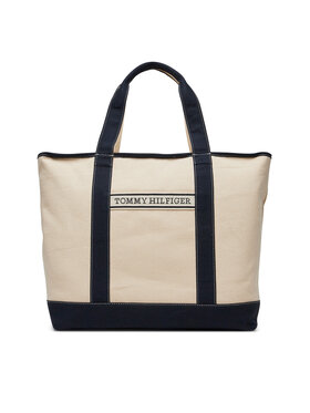 Tommy Hilfiger Tommy Hilfiger Geantă Th Summer Canvas Tote AW0AW17421 Bej