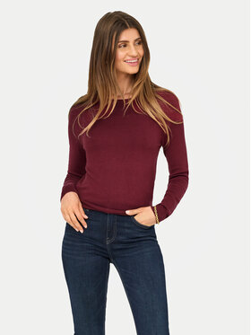 ONLY ONLY Sweter Venice 15333989 Bordowy Regular Fit