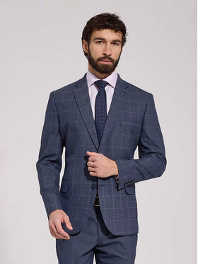VILLARO VILLARO Marynarka MAR507 Niebieski Slim Fit