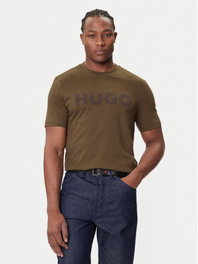 HUGO HUGO Tričko Dulivio 50542737 Kaki Regular Fit