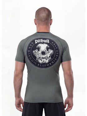 PITBULL PITBULL Koszulka techniczna SKULL LOGO Zielony Regular Fit