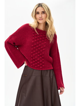 blue shadow blue shadow Sweter Colix Czerwony Regular Fit
