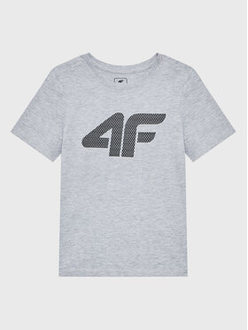 4F 4F T-Shirt HJZ22-JTSM002 Szary Regular Fit