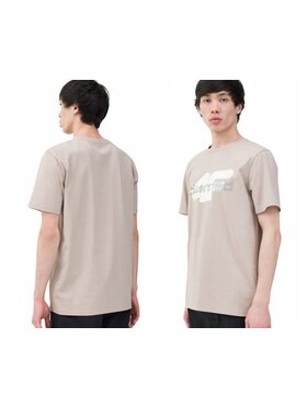 4F 4F T-shirt 4FWSS24TTSHM1317-83S Beige Regular Fit