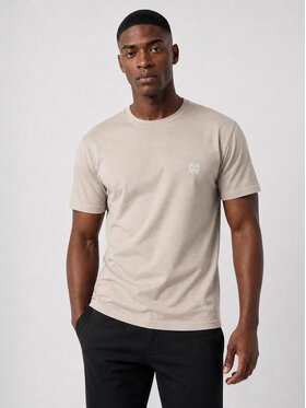 Good Luck Good Luck T-Shirt Koniczyna klasyczna 131691 Beżowy Regular Fit